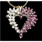 UNIQUE & BEAUTIFUL 14K SOLID GOLD .65 TCW DIAMOND & RUBY HEART PENDANT ~FREE S&H