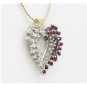 UNIQUE & BEAUTIFUL 14K SOLID GOLD .65 TCW DIAMOND & RUBY HEART PENDANT ~FREE S&H