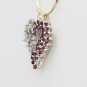 UNIQUE & BEAUTIFUL 14K SOLID GOLD .65 TCW DIAMOND & RUBY HEART PENDANT ~FREE S&H