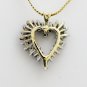 UNIQUE & BEAUTIFUL 14K SOLID GOLD .65 TCW DIAMOND & RUBY HEART PENDANT ~FREE S&H