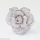 MAGNIFICENT MICHAEL CHRISTOFF 14K WHITE GOLD DIAMOND FLOWER RING 3.50TCW $24,000