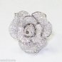 MAGNIFICENT MICHAEL CHRISTOFF 14K WHITE GOLD DIAMOND FLOWER RING 3.50TCW $24,000