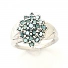 PRETTY 14K SOLID WHITE GOLD 0.63TCW COLOR TREATED ROUND DIAMOND RING ~ FREE S&H