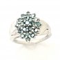 PRETTY 14K SOLID WHITE GOLD 0.63TCW COLOR TREATED ROUND DIAMOND RING ~ FREE S&H