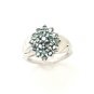 PRETTY 14K SOLID WHITE GOLD 0.63TCW COLOR TREATED ROUND DIAMOND RING ~ FREE S&H