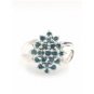 PRETTY 14K SOLID WHITE GOLD 0.63TCW COLOR TREATED ROUND DIAMOND RING ~ FREE S&H