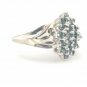 PRETTY 14K SOLID WHITE GOLD 0.63TCW COLOR TREATED ROUND DIAMOND RING ~ FREE S&H