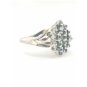 PRETTY 14K SOLID WHITE GOLD 0.63TCW COLOR TREATED ROUND DIAMOND RING ~ FREE S&H
