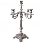 MAGNIFICENT 925 STERLING SILVER REPOUSSE 5 BRANCH CANDELABRA TOPAZIO PORTUGUESE