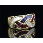 GORGEOUS 18K YELLOW GOLD 2 CT DIAMOND RUBY SAPPHIRE BRAIDED RING ~ MADE IN ITALY