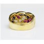 GORGEOUS 18K YELLOW GOLD 2 CT DIAMOND RUBY SAPPHIRE BRAIDED RING ~ MADE IN ITALY