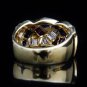 GORGEOUS 18K YELLOW GOLD 2 CT DIAMOND RUBY SAPPHIRE BRAIDED RING ~ MADE IN ITALY