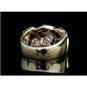 GORGEOUS 18K YELLOW GOLD 2 CT DIAMOND RUBY SAPPHIRE BRAIDED RING ~ MADE IN ITALY