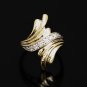 ESTATE 14K SOLID YELLOW GOLD & DIAMOND WIDE CLUSTER COCKTAIL RING ~ FREE S&H
