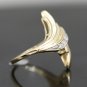 ESTATE 14K SOLID YELLOW GOLD & DIAMOND WIDE CLUSTER COCKTAIL RING ~ FREE S&H