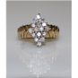 UNIQUE 14K SOLID YELLOW GOLD .85 CT ROUND DIAMOND CLUSTER COCKTAIL RING SIZE 7
