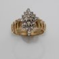 UNIQUE 14K SOLID YELLOW GOLD .85 CT ROUND DIAMOND CLUSTER COCKTAIL RING SIZE 7