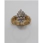 UNIQUE 14K SOLID YELLOW GOLD .85 CT ROUND DIAMOND CLUSTER COCKTAIL RING SIZE 7