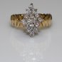 UNIQUE 14K SOLID YELLOW GOLD .85 CT ROUND DIAMOND CLUSTER COCKTAIL RING SIZE 7