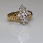 UNIQUE 14K SOLID YELLOW GOLD .85 CT ROUND DIAMOND CLUSTER COCKTAIL RING SIZE 7