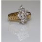UNIQUE 14K SOLID YELLOW GOLD .85 CT ROUND DIAMOND CLUSTER COCKTAIL RING SIZE 7