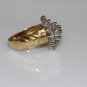 UNIQUE 14K SOLID YELLOW GOLD .85 CT ROUND DIAMOND CLUSTER COCKTAIL RING SIZE 7