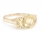 STUNNING 14K SOLID YELLOW GOLD & THREE OVAL CUT YELLOW CITRINE GEMSTONES ~SIZE 8