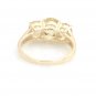 STUNNING 14K SOLID YELLOW GOLD & THREE OVAL CUT YELLOW CITRINE GEMSTONES ~SIZE 8
