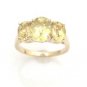 STUNNING 14K SOLID YELLOW GOLD & THREE OVAL CUT YELLOW CITRINE GEMSTONES ~SIZE 8