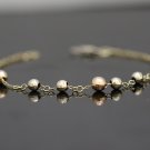14K SOLID YELLOW GOLD & MULTI COLORED DIAMOND CUT BALL / BEADS BRACELET ~ UNIQUE