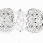 14K WHITE GOLD 1.43 TCW GENUINE OVAL CUT DIAMOND VINTAGE STYLE ENGAGEMENT RING