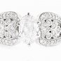 14K WHITE GOLD 1.43 TCW GENUINE OVAL CUT DIAMOND VINTAGE STYLE ENGAGEMENT RING