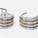 NEW - 14K WHITE GOLD 0.70 TCW HUGGIE DIAMOND EARRINGS - RETAIL $2395 - FREE S&H