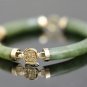 CLASSIC 14K YELLOW GOLD & GREEN JADE JADEITE ASIAN ART BRACELET ~7" LENGTH 17+GR