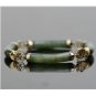 CLASSIC 14K YELLOW GOLD & GREEN JADE JADEITE ASIAN ART BRACELET ~7" LENGTH 17+GR