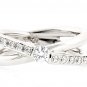 UNIQUE & MODERN SOLID 14K WHITE GOLD ROUND DIAMOND ENGAGEMENT RING ~ FREE S&H