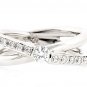 UNIQUE & MODERN SOLID 14K WHITE GOLD ROUND DIAMOND ENGAGEMENT RING ~ FREE S&H