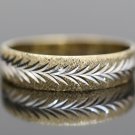 UNIQUE SOLID 14K YELLOW & WHITE GOLD MENS WEDDING BAND RING SZ 12.5 ~ 2.8 GRAMS