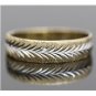 UNIQUE SOLID 14K YELLOW & WHITE GOLD MENS WEDDING BAND RING SZ 12.5 ~ 2.8 GRAMS
