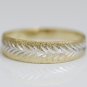 UNIQUE SOLID 14K YELLOW & WHITE GOLD MENS WEDDING BAND RING SZ 12.5 ~ 2.8 GRAMS