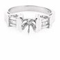 14K WHITE GOLD SEMI MOUNT BAGUETTE DIAMOND ENGAGEMENT RING SETTING ~ FREE S&H