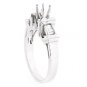 14K WHITE GOLD SEMI MOUNT BAGUETTE DIAMOND ENGAGEMENT RING SETTING ~ FREE S&H