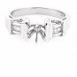 14K WHITE GOLD SEMI MOUNT BAGUETTE DIAMOND ENGAGEMENT RING SETTING ~ FREE S&H