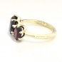 UNIQUE 14K SOLID YELLOW GOLD & 3 TCW OVAL GARNET THREE STONE RING ~ FREE S&H