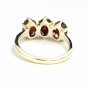 UNIQUE 14K SOLID YELLOW GOLD & 3 TCW OVAL GARNET THREE STONE RING ~ FREE S&H