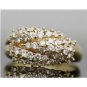 STUNNING 14K SOLID YELLOW GOLD 1.29CT DIAMOND CLUSTER RING WIDE MULTI LEVEL BAND