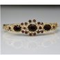 VINTAGE ESTATE 14K YELLOW GOLD & 9+ CARAT GARNET BANGLE BRACELET ~ GORGEOUS!!