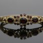 VINTAGE ESTATE 14K YELLOW GOLD & 9+ CARAT GARNET BANGLE BRACELET ~ GORGEOUS!!