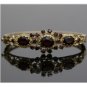 VINTAGE ESTATE 14K YELLOW GOLD & 9+ CARAT GARNET BANGLE BRACELET ~ GORGEOUS!!