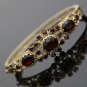 VINTAGE ESTATE 14K YELLOW GOLD & 9+ CARAT GARNET BANGLE BRACELET ~ GORGEOUS!!